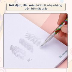 Combo 5 Cây Bút Chì Khúc TL PC-09, Màu Chì Đậm, Ngòi Mềm, Viết Êm Tay, Sẵn Gôm Trên Nắp