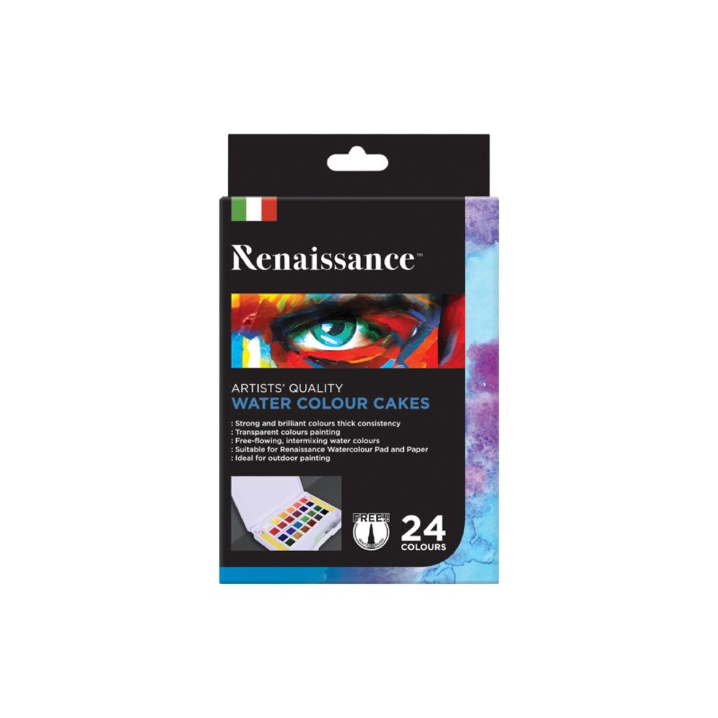 Bộ 24 Màu nước dạng nén Renaissance, Màu nước cao cấp artists watercolour