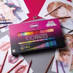 Bộ bút chì gỗ 100 màu cao cấp siêu sáng Master Art Series