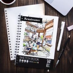 Sổ lò xo 50 giấy vẽ phác thảo 100gsm Renaissance Sketchbook R-902  50SH