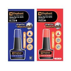 Mực Hộp Dấu, TamPon Lăn Tay Elephant Đỏ/Xanh/Đen Hộp 30ml