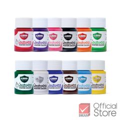 Màu vẽ nước Master Art 12 màu Poster Color lọ 15ml