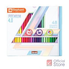 Bộ Bút Chì Màu Gỗ Chì Ruột Mềm 4.0mm Thanh Dài Elephant 48/36/24/12 Màu Cao Cấp