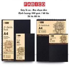 Sổ Vẽ Phác Thảo 80 Tờ Z-Sketch Book Zen Art Bìa Đen Gáy Lò Xo 100gsm