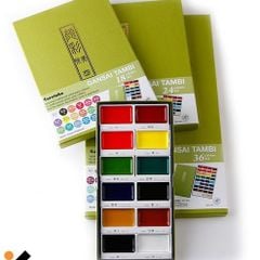 Bộ màu nước cao cấp GANSAI TAMBI 24 Màu Kuretake Nhật Bản
