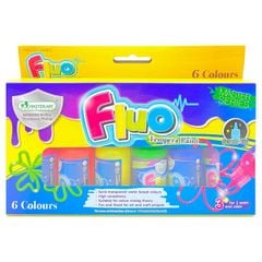 Hộp 6 Lọ Màu Nước Màu Neon Master Art Lọ 30ml Cho Bé Học Mỹ Thuật