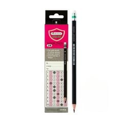 Bộ 12 cây bút chì 2B Master Art Computer Black kèm cục gôm