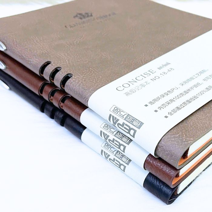 Sổ Ghi Chép Bìa Da Mềm DEPAI Cao Cấp - Sổ Văn Phòng B5 200 Trang Kèm Bút Cao Cấp