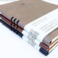 Sổ Ghi Chép Bìa Da Mềm DEPAI Cao Cấp - Sổ Văn Phòng B5 200 Trang Kèm Bút Cao Cấp