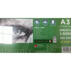 Xấp Giấy Vẽ Renaissance 50 Trang A4/A3 Smooth 2 sides 200gsm