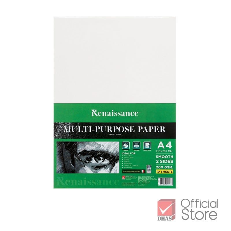 Xấp Giấy Vẽ Renaissance 50 Trang A4/A3 Smooth 2 sides 200gsm