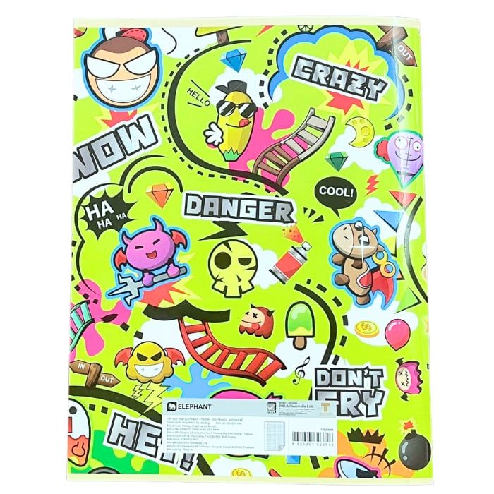 Lốc 5 Cuốn Tập Học Sinh Elephant 200 Trang 70gsm 4 Dòng Kẻ Vở Giấy White Bond