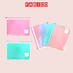 Bìa khóa Zip A4 chống nước 3 ngăn Morandi  Kinary FB1446