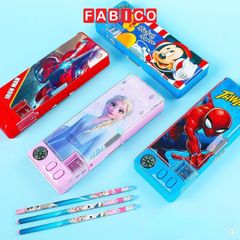 Hộp Bút 2 Ngăn Có Nút Bấm Thiết Kế Thông Minh Họa Tiết Hoạt Hình Disney Đáng yêu Cho Bé