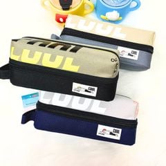 Bóp Viết Vải SHU Cool Hộp Bút Nam Vải Canvas 2 Ngăn Khoang Rộng