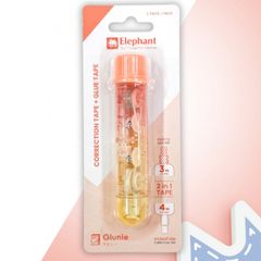 Bút Xóa Kéo Kết hợp Băng Keo Dán 2 Trong 1 Glunie Elephant  4M X 5MM