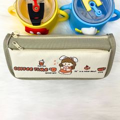 Bóp Viết Vải Good Girl 2 Ngăn Hộp Bút Canvas Cho Nữ