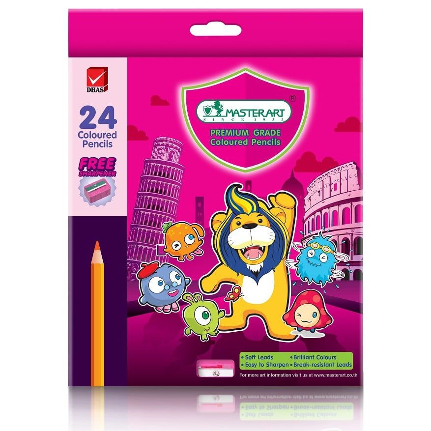 Bộ bút chì màu gỗ vẽ siêu sáng 12/18/24/48 màu Master Art super bright