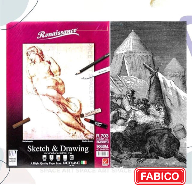 Tập 60 Tờ Giấy Vẽ Phác Thảo A4/A5 R701/R702/R703/R704 Sketch & Drawing Pad Renaissance