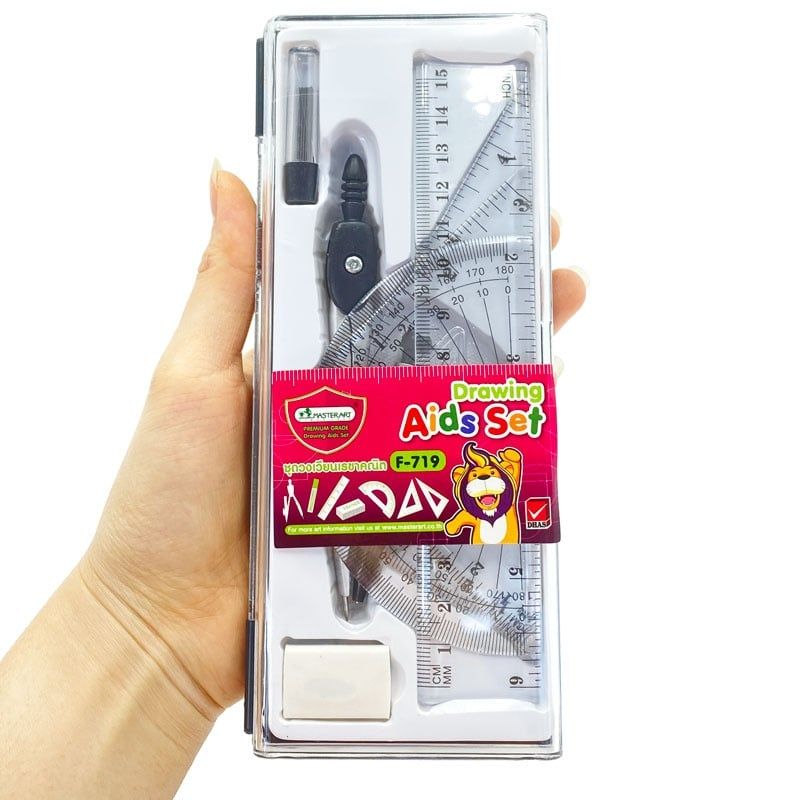 Bộ 5 Món Compa Học Sinh Master Art, Thước Đo Làm Toán F713
