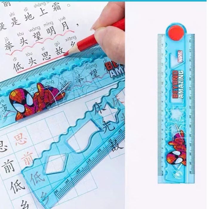Bộ 4 Món Dụng Cụ Hình Học Disney - Set Thước Kẻ A74029-T1X