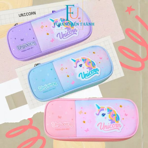 Hộp Đựng Bút Vải Unicorn Cho Bé Gái Có Sức Chứa Lớn