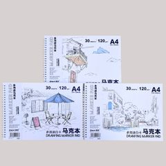 Sổ Vẽ Lò Xo A4 Depai 30 Tờ 120gsm Vẽ Màu Marker, Màu Dạ Depai Drawing Marker Pad