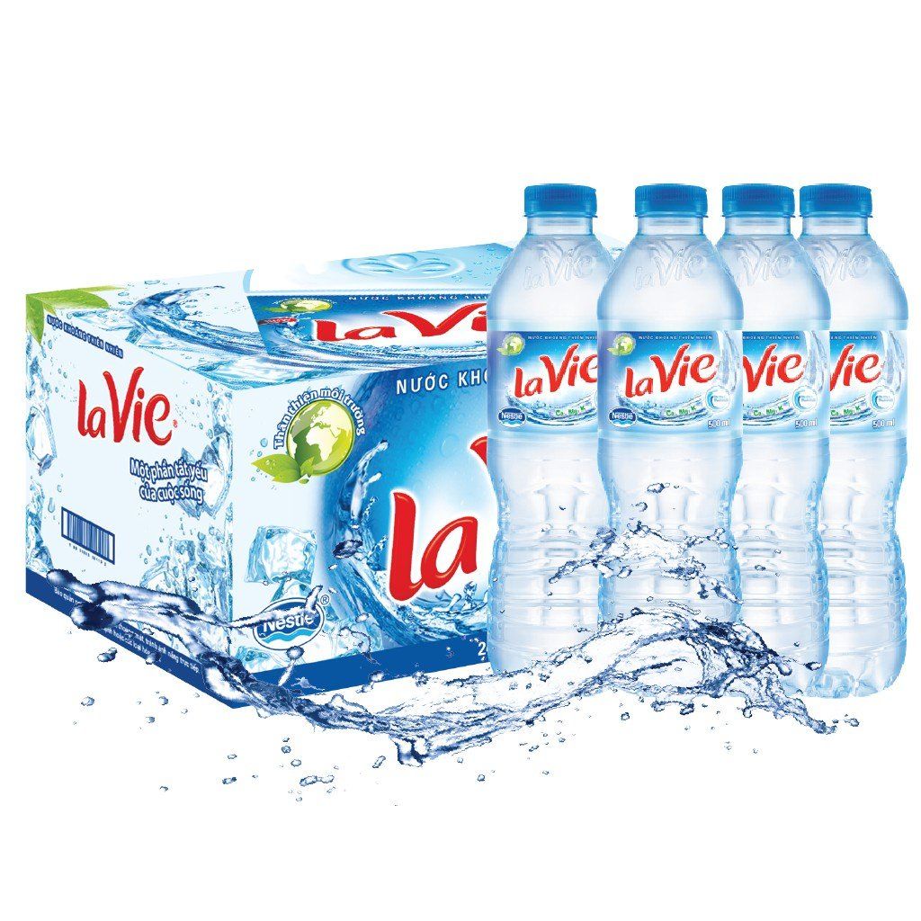 Chai lẻ nước suối, nước tinh khiết Lavie