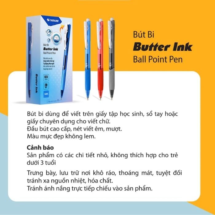 Combo 5 Cây Bút Bi Thiên Long TL- 095 Nét Mảnh Ngòi 0.5mm