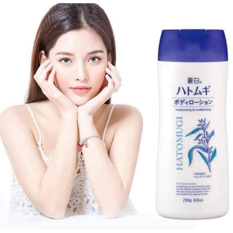 Sữa dưỡng thể ngày và đêm dưỡng trắng chống nắng body Hatomugi SPF31 PA+++ 250ml Nhật Bản