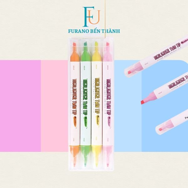 Bút dạ quang 2 đầu pastel Quantum QH781