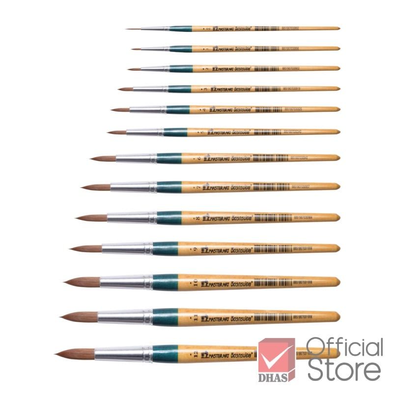 Bút Cọ Master Art, Cọ Vẽ Tròn Màu Nước Thái Lan cỡ 0/2/4/6/8/10