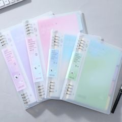 Sổ Còng Sắt Thay Ruột 8 Lỗ DEPAI Kẻ Ngang Binder File Nhựa Trong Suốt A5 B5 120 Trang