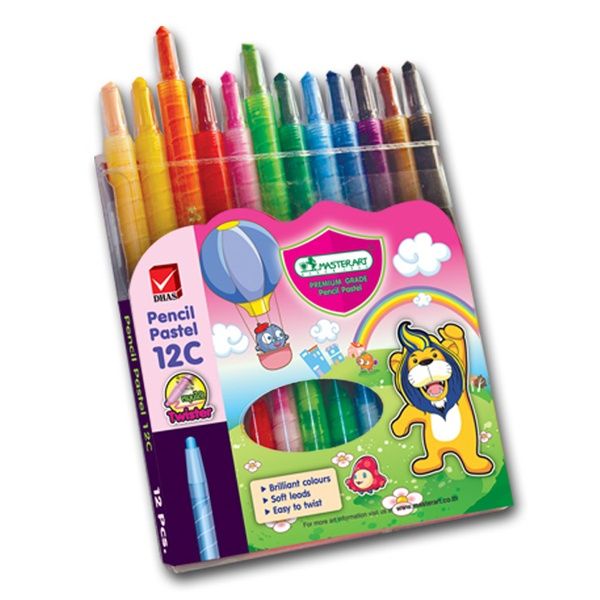 Bộ 12 cây bút lông màu dầu Master art màu Pastel tươi sáng