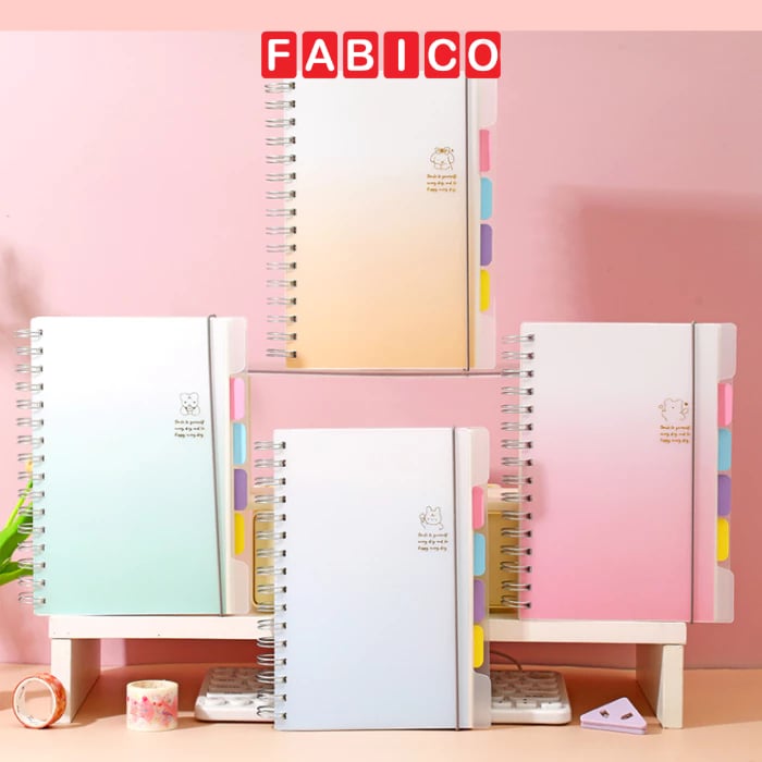 Sổ Tay Lò Xo Phân Trang A5 Depai 248 Trang 80g Bìa Nhựa Cứng Chống Nước - Sổ Kế Hoạch Planner, Nhật Kí, Journal