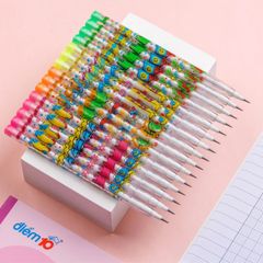 Combo 5 Cây Bút Chì Khúc TL PC-09, Màu Chì Đậm, Ngòi Mềm, Viết Êm Tay, Sẵn Gôm Trên Nắp