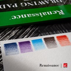 Tập 15 tờ giấy vẽ chì, giấy vẽ màu nước smooth surface 200gsm A3/A4/A6 Renaissance