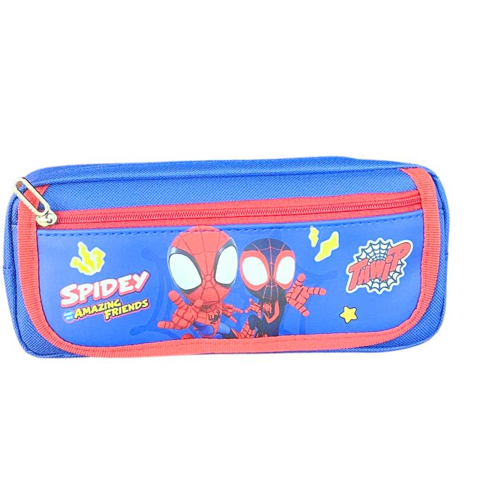 Hộp Bút Vải SHU Disney Bóp Viết Vải Canvas Sức Chứa Lớn Họa Tiết Spiderman Cho Bé Trai