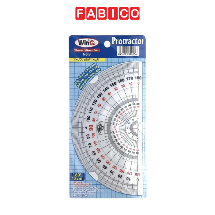 Thước Đo Góc WinQ No.8​ - Thước Vẻ Kỹ Thuật Nhựa Dẻo