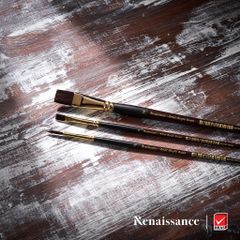 Bút Cọ Vẽ Đầu Dẹt Vẽ Màu Acrylic Renaissance Cao Cấp