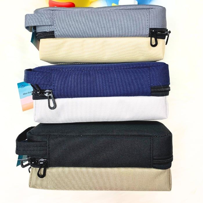Bóp Viết Vải SHU Cool Hộp Bút Nam Vải Canvas 2 Ngăn Khoang Rộng