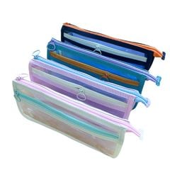 Bóp Viết Trong Suốt Kinhshion C6-274 Túi Viết Nhựa Trong 2 Ngăn Khoang Rộng