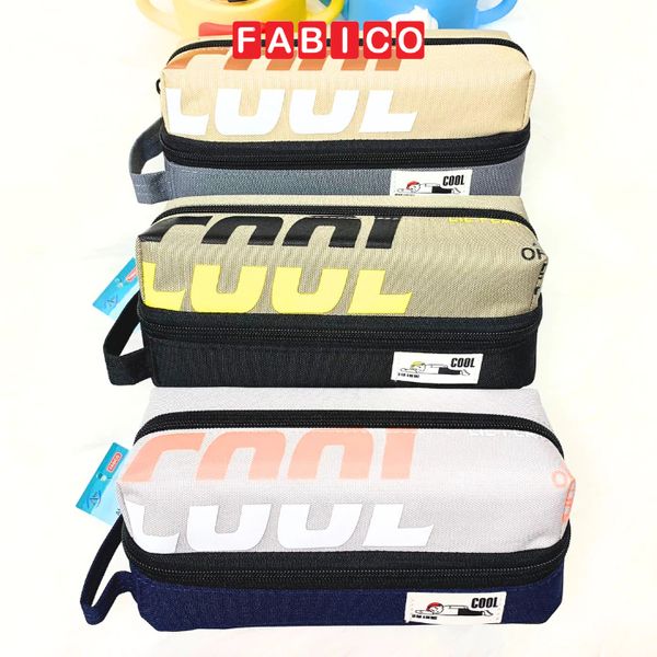 Bóp Viết Vải SHU Cool Hộp Bút Nam Vải Canvas 2 Ngăn Khoang Rộng