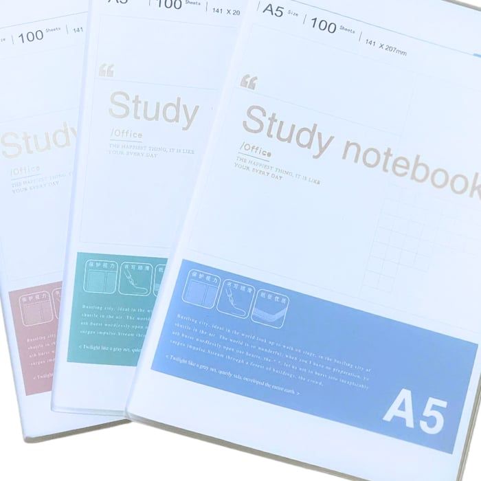 Sổ Dán Gáy - Sổ Văn Phòng A5 Study Notebook DEPAI 200 Trang Kẻ Ngang