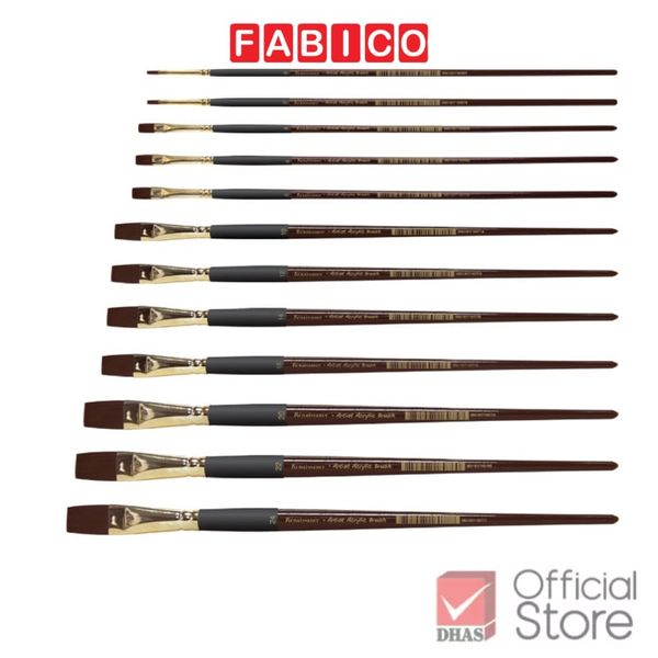 Bút Cọ Vẽ Đầu Dẹt Vẽ Màu Acrylic Renaissance Cao Cấp