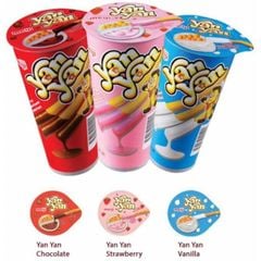 Bánh đũa Yan Yan meiji đủ vị, Double Cream, dâu phomai, dâu, Vanilla, Chocolate, tiramisu chocolate