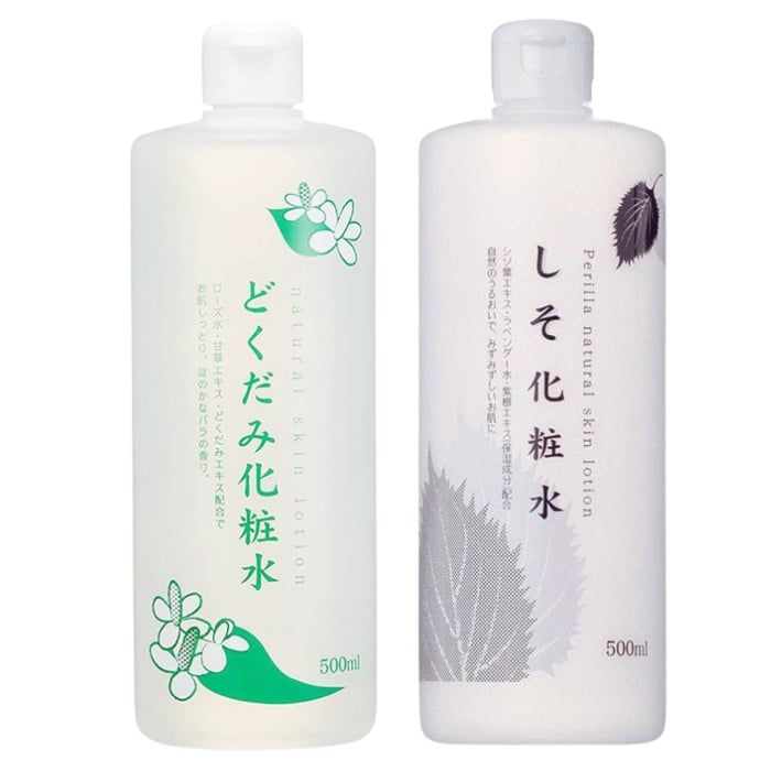 Nước Hoa Hồng Dành Cho Da Dầu Mụn Từ Diếp Cá Tía Tô Toner Chinoshio Dokudami Natural Skin Lotion Nhật Bản 500ml