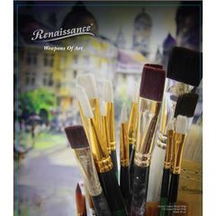 Cọ vẽ màu nước đầu dẹt renaissance cao cấp
