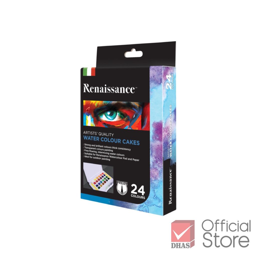 Bộ 24 Màu nước dạng nén Renaissance, Màu nước cao cấp artists watercolour