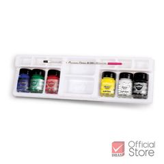Set 6 màu nước acrylic Master Art cao cấp, vẽ không trôi trên mọi chất liệu, lọ 15ml kèm khay và cọ vẽ